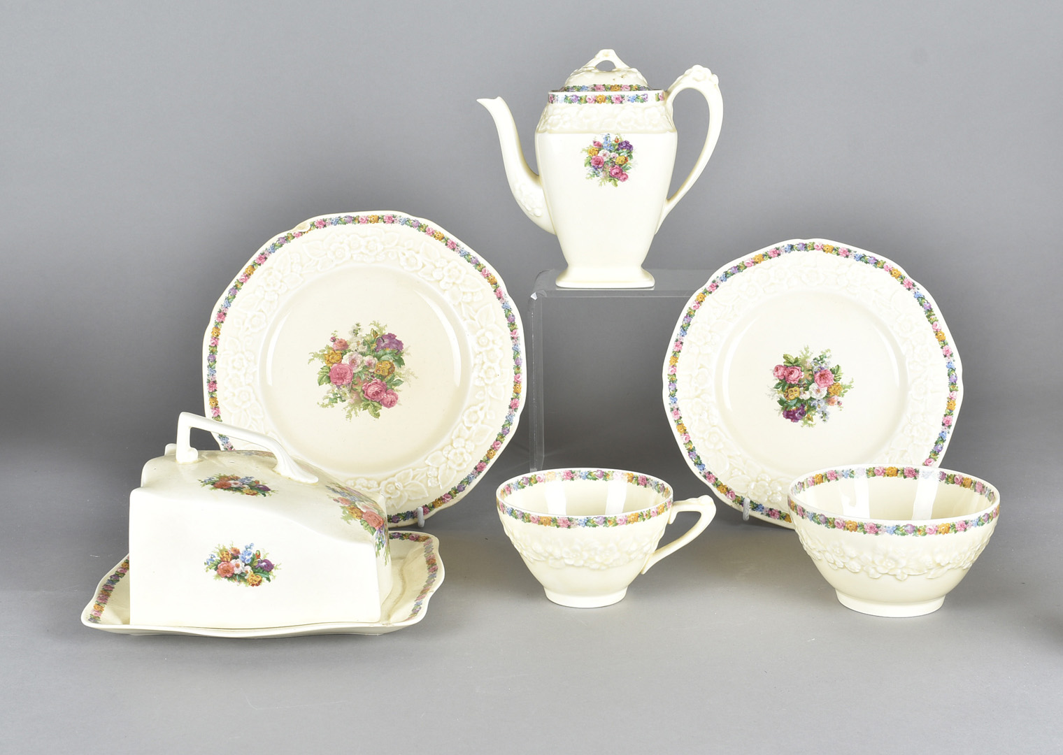 An art deco part Crown Ducal dinner, tea and coffee set, including egg cups, serving bowls, butter - Image 2 of 2