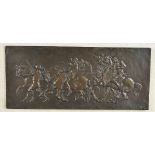 A Thames Ditton Foundry bronze plaque, of rectangular form with moulded frieze of gypsy bare back