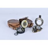 A Magnapole military type compass, by Short & Mason Ltd, with leather carry case, together with