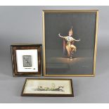 A collection of silver and silver gilt pictures, two coastal scenes, another of the devil, two Greek