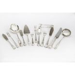 An extensive part Art Deco period German silver canteen of cutlery for twelve, the stylish fiddle
