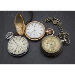 A late Victorian silver pear cased pocket watch by Andrew Dempster, with engraved silvered and
