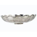 A 1960s Italian silver dish by F. Broggi, the flower head form having engraved crest possibly for