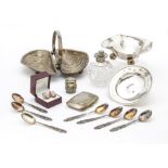 A collection of Victorian and later silver and silver plated items, including a modern silver