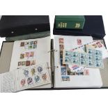 A collection of British and World stamps, in four albums and folders, appears to be two Schoolboy