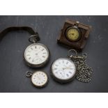 A late Victorian silver open faced pocket watch by Waltham, together with a H. Samuel example,