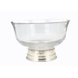 A modern glass and silver mounted footed bowl by MCH