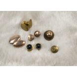 A collection of Victorian and later dress studs and buttons, with some cufflinks, including an