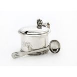 An early Victorian silver mustard pot by Charles Thomas Fox, London 1839, with engraved initials,