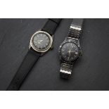 A vintage Fieldston Superwaterproof Calendar Diver's stainless steel wristwatch, appears to run,