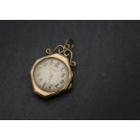 An early 20th century 9ct gold cased Rolex nurses fob watch, converted from a wristwatch, appears to