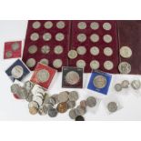 A diverse collection of 20th century coins, including a 2002 Northern Ireland two pound coin, a