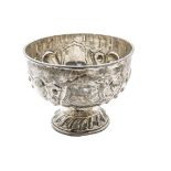 An Edwardian silver presentation rose bowl, engraved to front 1885 to 1910 Fra Venner I London, 16.5