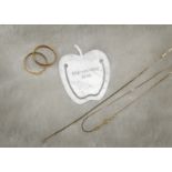 A collection of jewellery and other items, including two fine 9ct marked necklaces and a bracelet, a