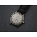 A WWII period Buren mid sized chromed wristwatch
