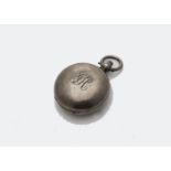 An Edwardian silver fob sovereign case, with engraved initials GH, Chester 1905