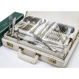 Two 1980s canteens of cutlery, one with bead pattern by Sambonet in large card box and smaller