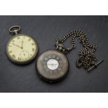 A 1930s silver full hunter pocket watch, with 17 jewelled movement, appears to run, 50mm, on