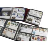 Four folders of First Day Covers and stamps, one Kestrel ring binder dedicated to Channel Tunnel