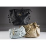 A group of six fashion handbags, one from Harrods, one from Marina Galanti, another by Kenar, and