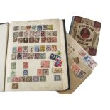 A group of three stamp albums, one Simplex containing some Victorian such as a penny black, penny