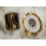 A Victorian sweetheart or posy brooch, the gold surround, damaged at pin, set with turquoise