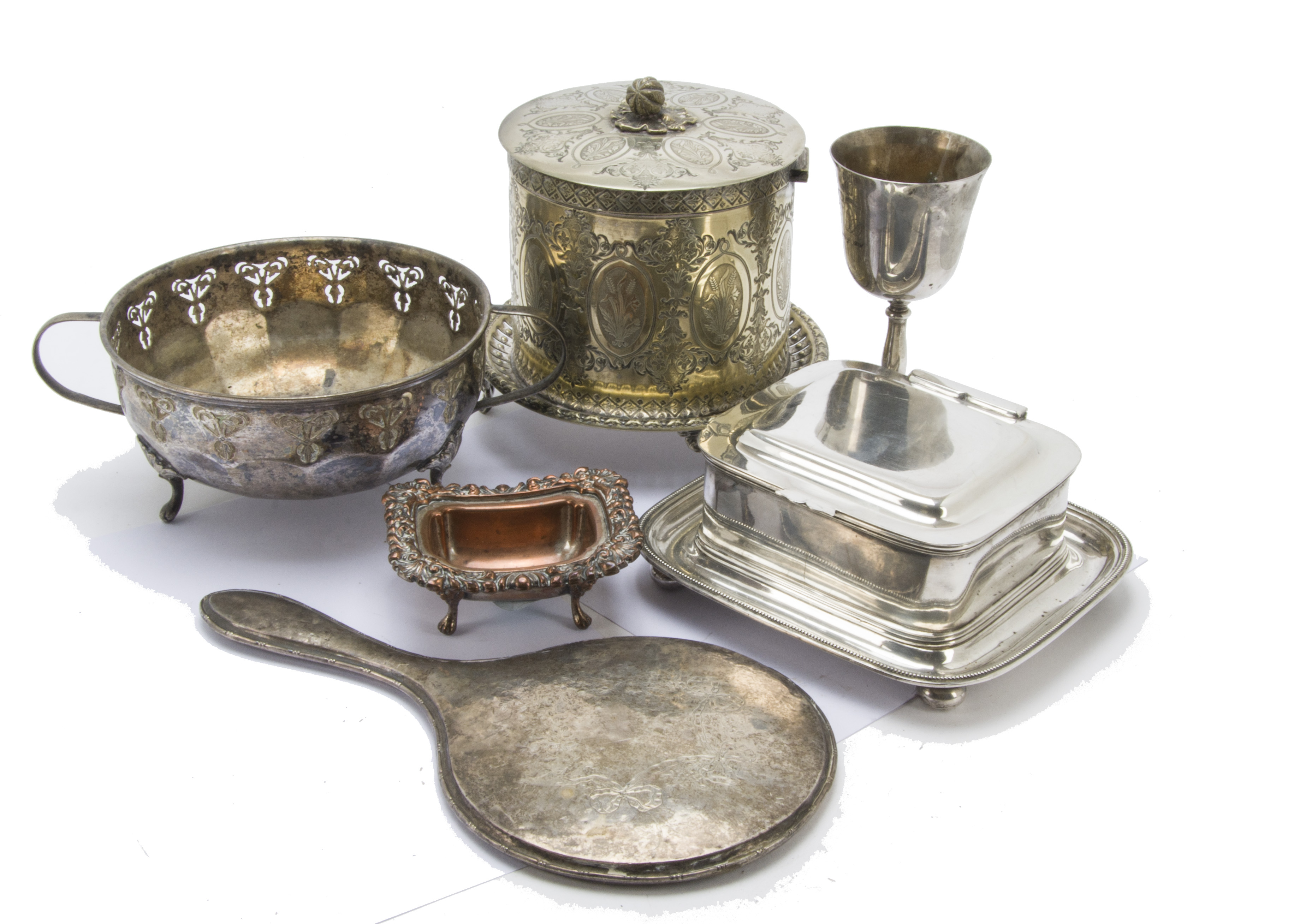 A collection of Victorian and later silver and silver plated items, including a 1920s silver - Image 2 of 3