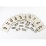 A set of 25 Birmingham Mint Milestones of Manned Flight silver proof style ingots, each in plastic
