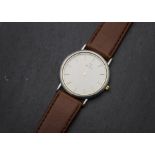 A 1980s Omega De Ville quartz gentleman's stainless steel dress wristwatch, circular dial with