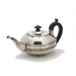 A George III style silver teapot by IW, squat globular form, marked for London 1818, 14.2 ozt