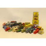 Post-War Play-Worn Die- Cast, Including examples by Dinky, Corgi, Tootsie Toy, Tomica Matchbox and