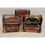 Boxed 1:18 and 1:24 Scale VW Beetle Models, A collection of six comprising, Burago 1955 Beetle,