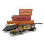 French Hornby 0 Gauge 3-Rail Bonneted Locomotive and Rolling Stock, unboxed 0-4-0 Electric