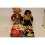 Various Soft Toys including Noddy and Dolls, large Merrythought Noddy with velvet face, felt