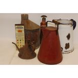 A Collection of BR Jugs and Fire-related Items, including large white/blue enamelled BR (M) jug, two