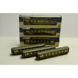 Wrenn 00 Gauge BR chocolate and cream Pullman Coaches, W6001 Car No 73, W6002 'Aries' and W6000