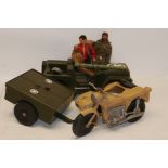 Action Man and Cherilea Vehicles two Action Man figures and another similar with quantity of