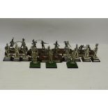 Royal Hampshire and other Pewter Figures, including Royal Hampshire single figures mounted on wood