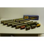 Hornby Dublo 00 Gauge Rolling Stock, including D12/21 GWR Coaches (3), LMS (2) and BR blood and