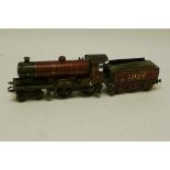 A Bing for Bassett-Lowke O Gauge Clockwork 'Duke of York' Locomotive and Tender, in LMS crimson as