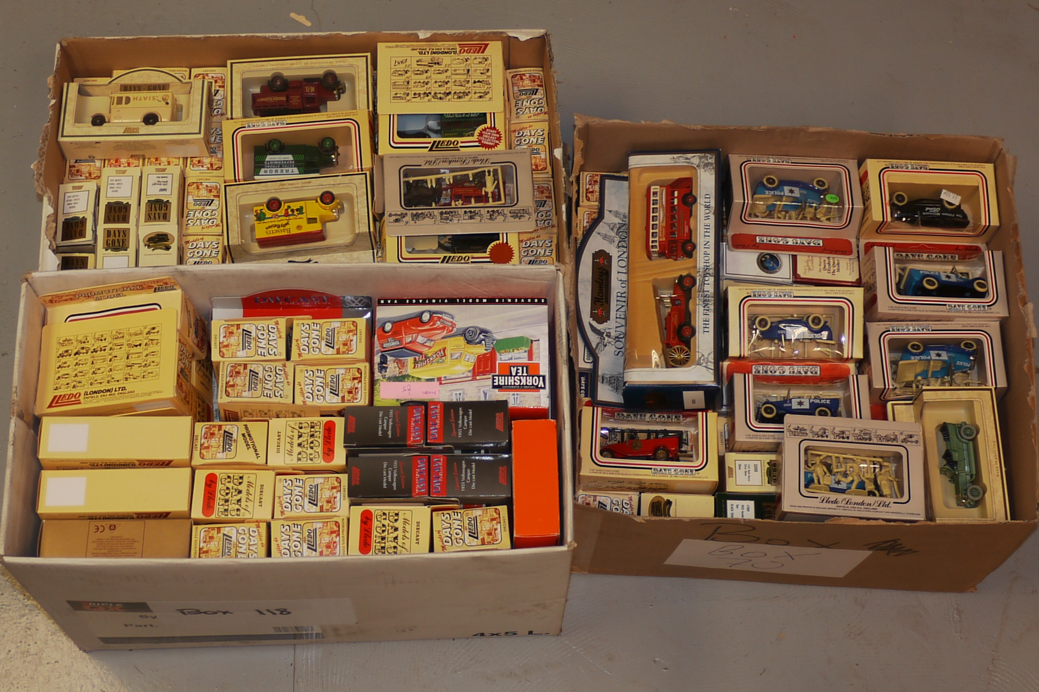 Boxed Lledo Models, Mostly Days Gone By, vintage private and commercial vehicles all in original