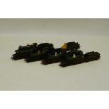 Triang OO Gauge GWR 4-2-2 Locomotives and Tenders, five largely-complete locomotives with tenders,
