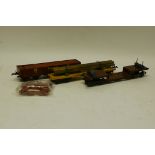 Hornby O Gauge No 2 Freight Stock, comprising bogie brick wagon in NE brown, with brick load