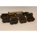 Leeds Milbro or Similar O Gauge Wooden Freight Stock and Signals, comprising 12 assorted open