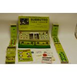 Subbuteo, A boxed collection including, 1960s Super Set with celluloid players ( one broken and