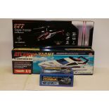 Gyro Force Helicopter and Atlantic Yacht Racing Boat, Boxed radio controlled Gyro Force helicopter