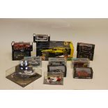 Boxed Formula 1 and Road Cars, 1:18 and smaller scale including Hot Wheels Jordan Mugen Honda 199