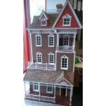 A large Craft Products Miniatures USA kit built San Francisco Dolls House, constructed in wood, four