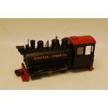 A Bachmann Spectrum G Gauge American 0-4-0ST Porter Locomotive, ref 82097, in Westside Lumber Co