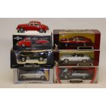 Boxed 1:18 Scale Jaguar Models, A collection of six comprising, Road Signature, 1971 E-Type, (